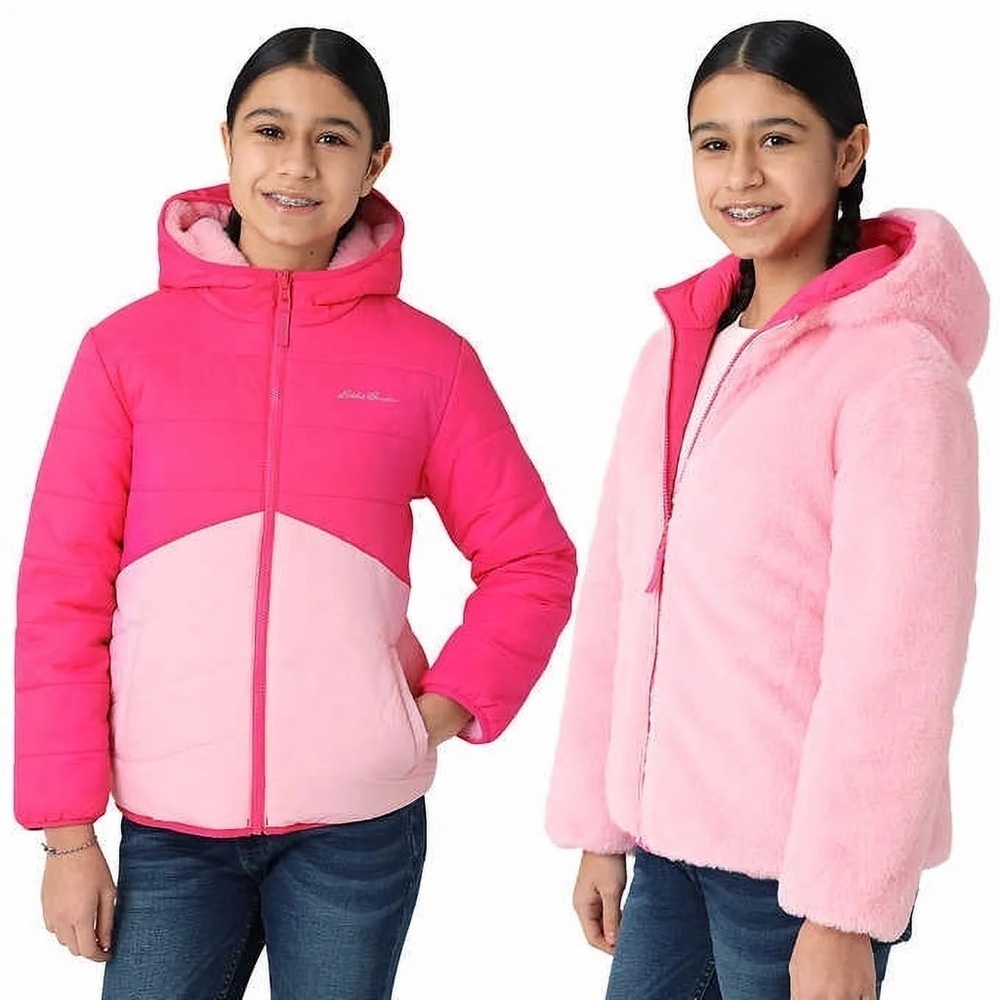 Eddie Bauer Youth Reversible plush Jacket NWT 14/16